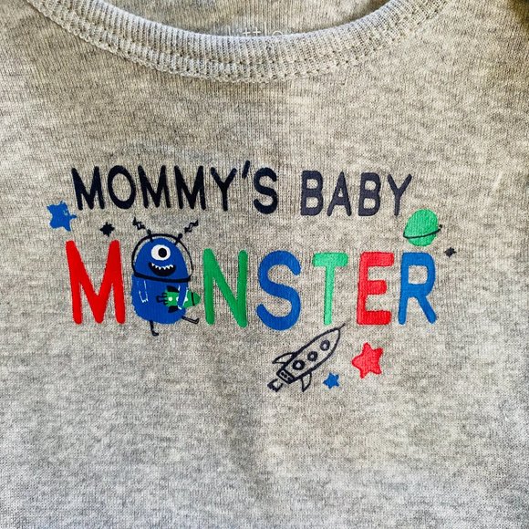 2/$18🌴 NEW Baby Boy 3pc Outfit Mommy's Baby Monster Hat Pants Shirt Halloween - Picture 2 of 10